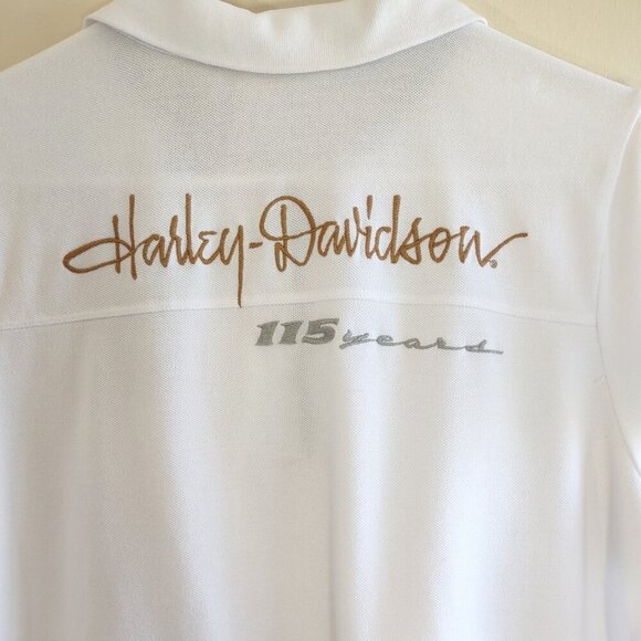 Harley-Davidson 115 Year Anniversary Women's Short Sleeve Polo Shirt Size Large - Picture 1 of 8